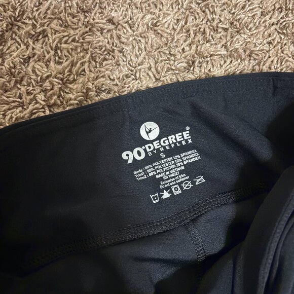 90 Degress By Reflex Colorblock Leggings Small Black Gray White Full Length - Picture 2 of 3